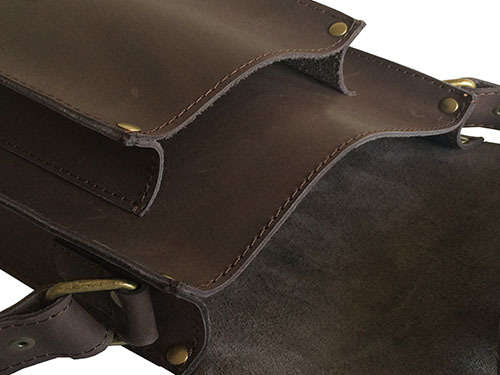 Genuine Leather Unisex Handmade Shoulder Messenger Bag, Handbag, Apple iPad /Tablet