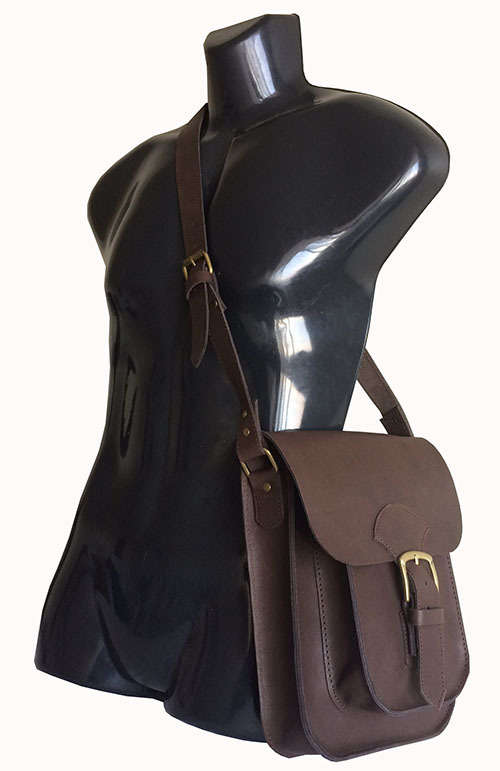 Genuine Leather Unisex Handmade Shoulder Messenger Bag, Handbag, Apple iPad /Tablet