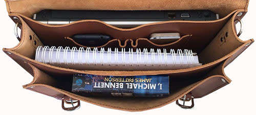 Genuine Leather Briefcase,Handbag Fits 15 Inch Laptop, Apple, iPad, Mac book, Computer & Tablet