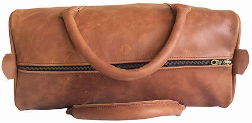 100% Full Grain Leather High Quality Handcrafted Duffel,Weekender,Luggage, Travel, Gym - Color Brown