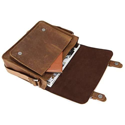 Full Grain Messenger Bag 14 Inch Laptop, Computer, Apple, iPad, Macbook,iPhone - Dark Brown Colour