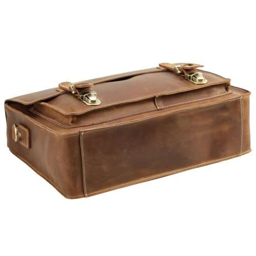 15Inch Full Grain Leather Briefcase, Messenger Bag, Fits  Macbook, Laptop, Apple & smartphones