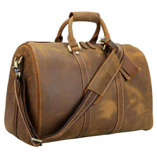 Full Grain Leather Duffel 15" Laptop Bag | Travel | Luggage | Handbag | Gym | Weekender |