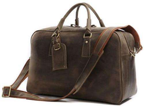 Handmade Full Grain Leather Travel Bag / Luggage / Sport Bag / Weekend Bag
