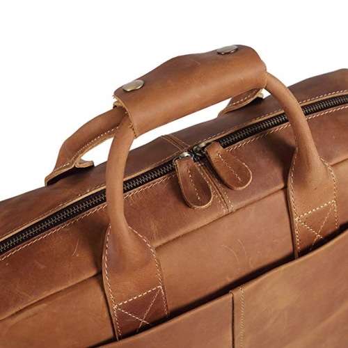 15 Inch Full Grain Leather Briefcase, Messenger Bag, Fits Mac book, Laptop, iPad, Mobile Phone