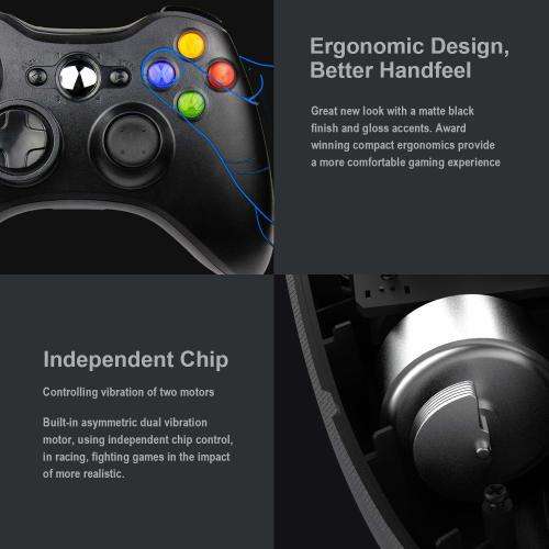 Xbox 360 Wireless Controller, 2.4GHZ Game Controller Gamepad for Xbox 360 Console