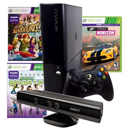 Microsoft Xbox 360 E 250GB Console + Kinect Sensor + 3 Games | Demo Unit | Mint Condition