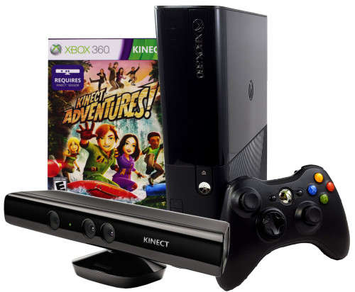 Microsoft Xbox 360 E 250GB Console + Kinect Sensor + Kinect Adventure Game | Mint Condition