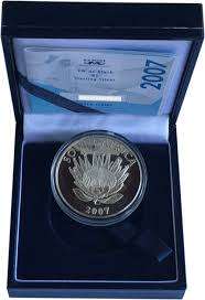 2007 FW de Klerk Commemorative Protea Proof Silver R1 Coin