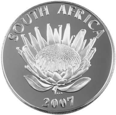 2007 FW de Klerk Commemorative Protea Proof Silver R1 Coin