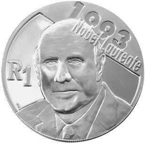 2007 FW de Klerk Commemorative Protea Proof Silver R1 Coin