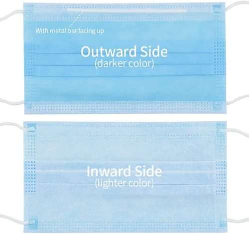 Surgical Medical Face Masks, 3-Layer Protection with Melt-Blown Fabric Filter - Pack of 20