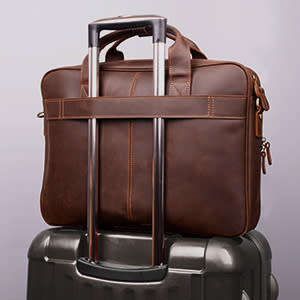 15 Inch Full Grain Leather Briefcase, Messenger Bag, Laptop Bag - Available Colour - Dark Brown,