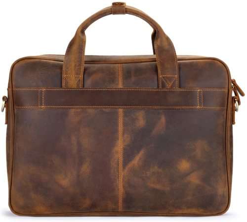 15 Inch Full Grain Leather Briefcase, Messenger Bag, Laptop Bag - Available Colour - Dark Brown,