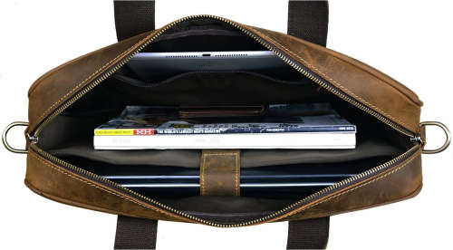 15 Inch Full Grain Leather Briefcase, Messenger Bag, Laptop Bag - Available Colour - Dark Brown,