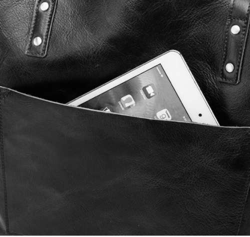 Full Grain Leather Classic Tote Handbag, Shoulder Bag - Black Colour Available