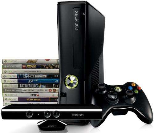 Microsoft Xbox 360 Console + 500GB Hard drive + Kinect Sensor + 10 Games | Mint Condition