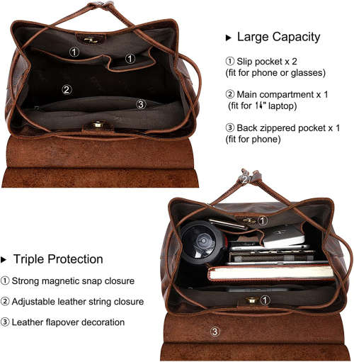 Full Grain Leather Backpack, Handbag, Laptop Bag -  2 Colours Available - Brown and Toffee