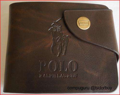 High Quality Polo Men's Leather Wallet,holds 5 Credit Cards, 2 Zipped Coin & notes Compatiment!