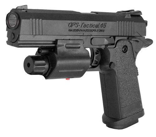 New Ops Tactical 45 Spring Airsoft Pistol Gun W/ Laser 6mm BB Pellet