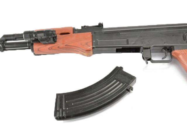 Spring AK47 Assault Rifle Airsoft gun with Laser and Light -shoots at 280+ FPS with 6mm BB ammo