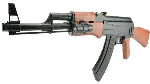 New Spring AK47 Assault Rifle Airsoft gun with Laser and Light -shoots at 280+ FPS with 6mm BB ammo