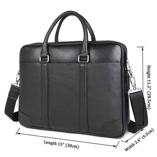 15 Inch Full Grain Leather Briefcase, Messenger Bag, Fits Macbook, Laptop & Tablet