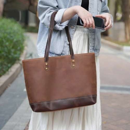 Full Grain Leather Classic Tote Handbag