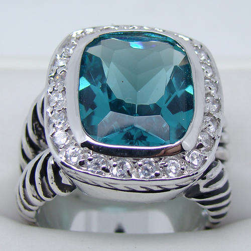 Spectacular 7ct Aquamarine Ring set in Sterling Silver
