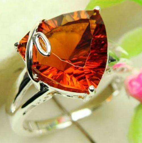 Beautiful & Different! 7ct Brazilian Citrine Dress Ring set in Silver