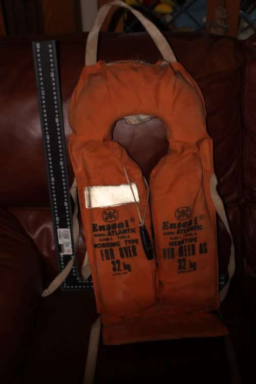 Rare: Vintage 'Enseai Atlantic' Life Jacket with Original Bakelite Whistle