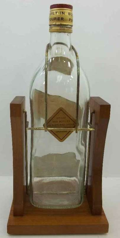 Rare Vintage 2 Litre Johnny Walker Bottle &Wooden Stand