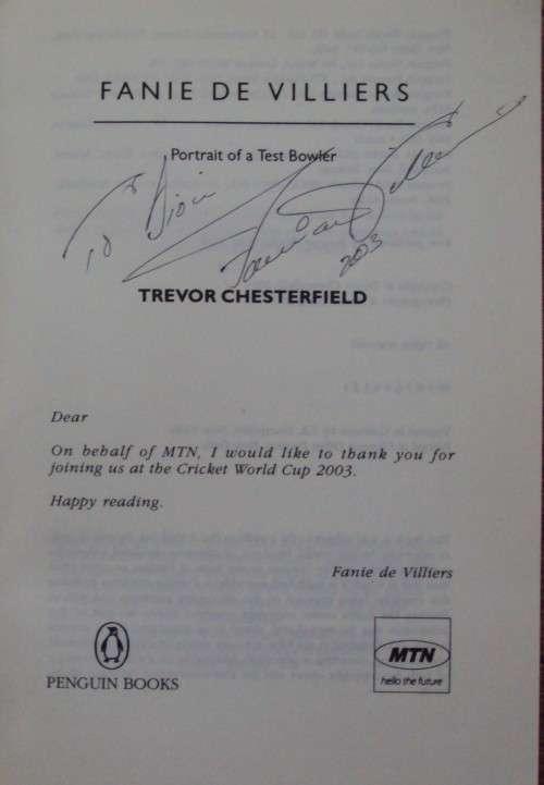 Fanie de Villiers - Portrait of a Test Bowler (Signed by Fanie de Villiers) - Trevor Chesterfiled