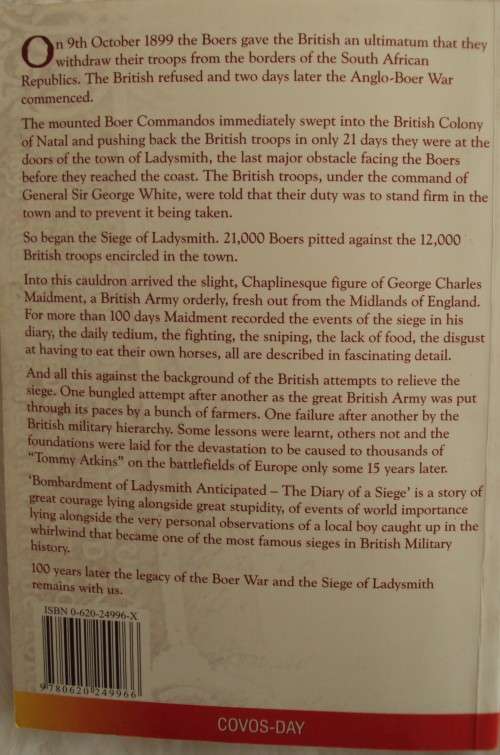 Bombardment of Ladysmith Anticipated: The Diary of a Siege: Alan Chalmers