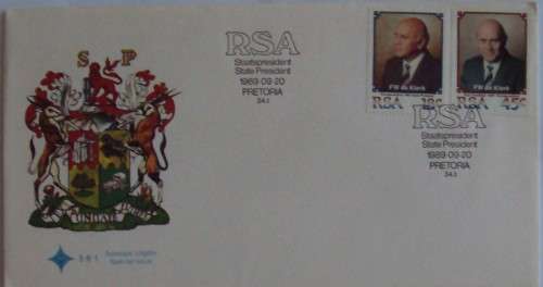 1989 RSA First Day Cover: Special Issue - State President F W De Klerk