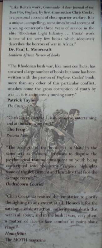 Fireforce One Man's War in the Rhodesian Light Infantry: Chris Cocks - Inscribed by the Author