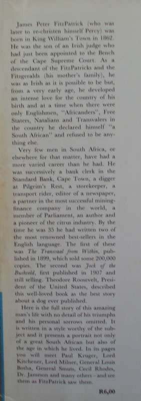 The First South African The Life & Times of Sir Percy Fitzpatrick