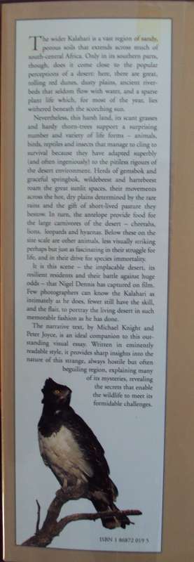 The Kalahari Survival in a Thirstland Wilderness Nigel Dennis | Michael Knight | Peter Joyce