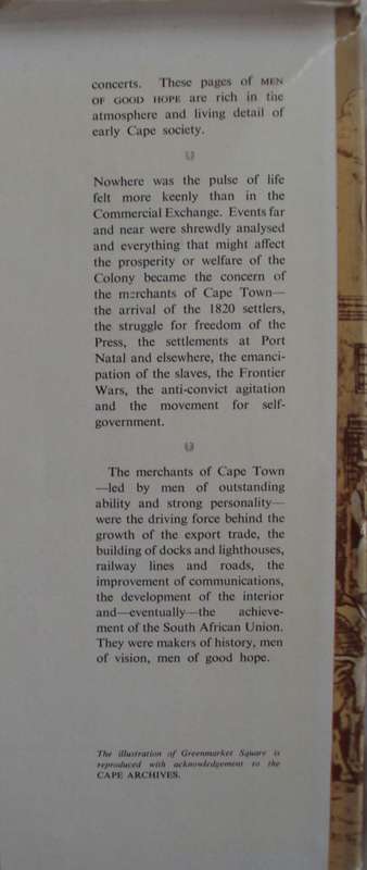 Men of Good Hope The Romantic Story of the Cape Town Chamber of Commerce 1804 - 1954 R F M Immelman