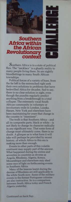 Challenge Southern Africa Wihin the African Revolutionary Context Edited by Al J. Venter