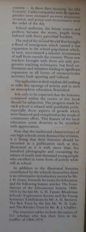 Some Renowed Rhodesian Senior Schools and More Rhodesian Senior Schools I P Maclaren