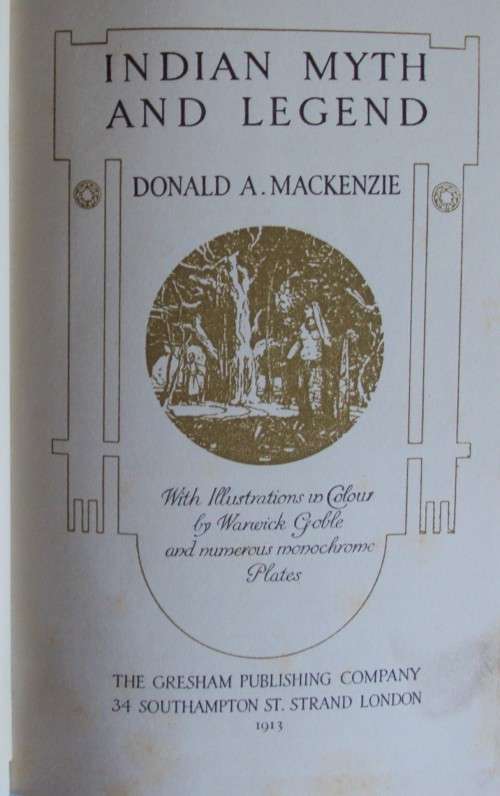 Indian Myth and Legend Donald A Mackenzie