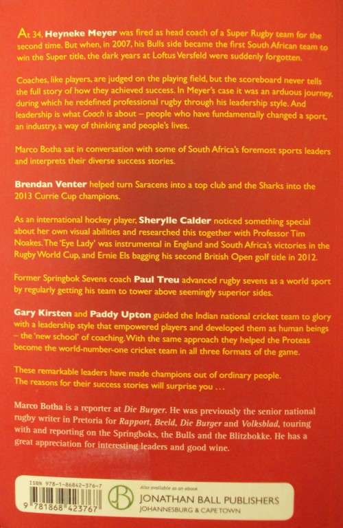 Coach How South African Sports Leaders Cultivate Excellence Marco Botha