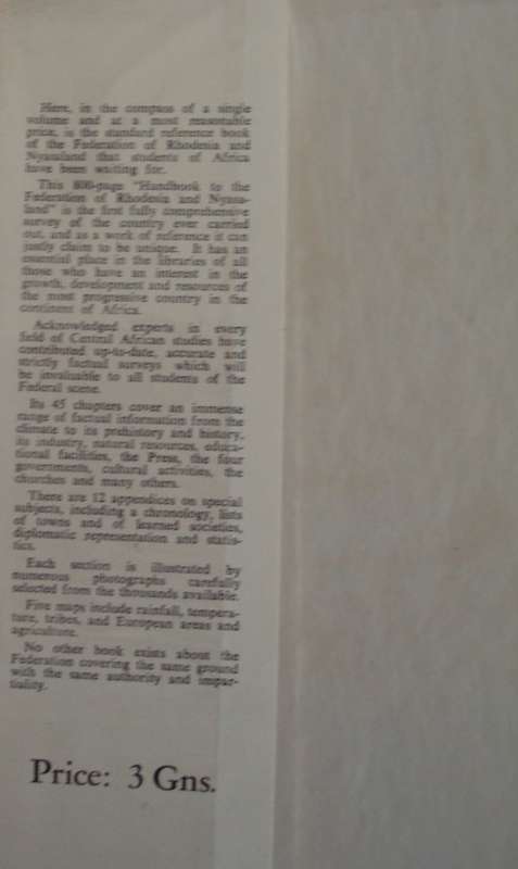 Handbook to the Federation of Rhodesia and Nyasaland