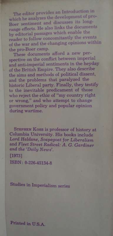 The Pro-Boers: The Anatomy of an Antiwar Movement Stephen Koss