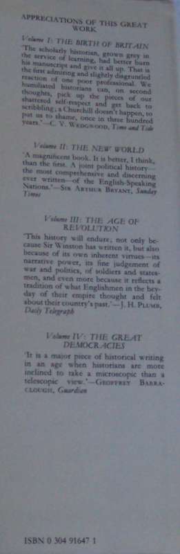 A History of the English-Speaking Peoples Volumes 1 - 4  Winston S Churchill