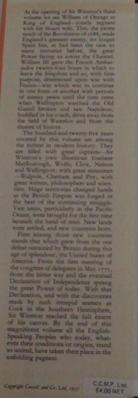 A History of the English-Speaking Peoples Volumes 1 - 4  Winston S Churchill