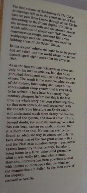 The Gulag Archipelago: An Experiment in Literary Investigation Volumes 1 -3 Alexander Solszhenitsyn