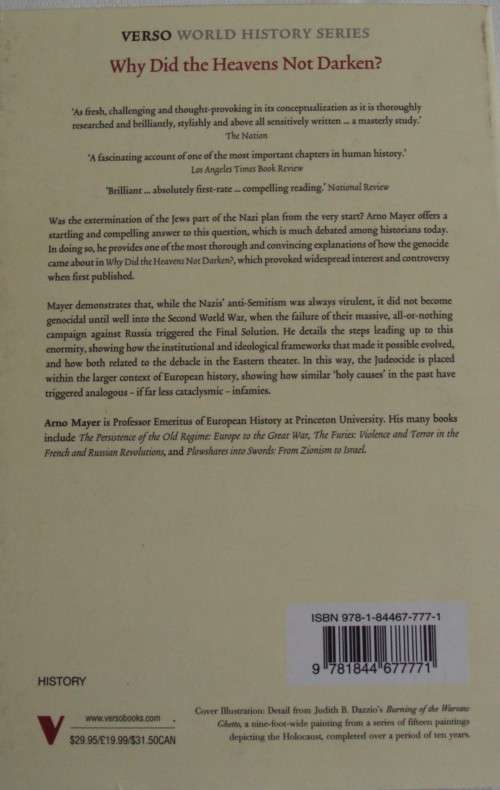 Why Did The Heaven Not Darken? The Final Solution in History Arno J. Mayer