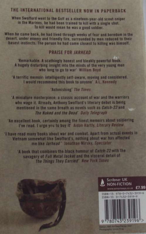 Jarhead A Soldiers Story of Modern War  -Anthony Swofford